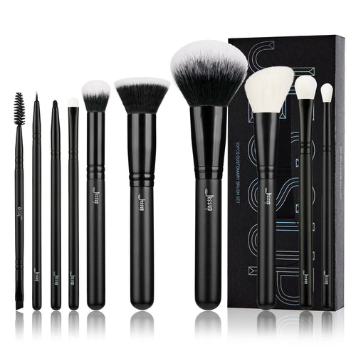 10Pcs Makeup Brushes Set Natural Synthetic Powder Foundation Eyeshadow Eyeliner Spoolie Brush Blush Eyebrow Broach T323